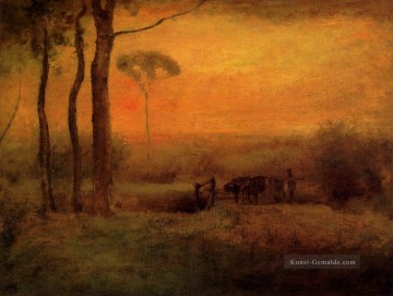  inness - Pastoral Landschaft bei Sonnenuntergang Tonalist George Inness